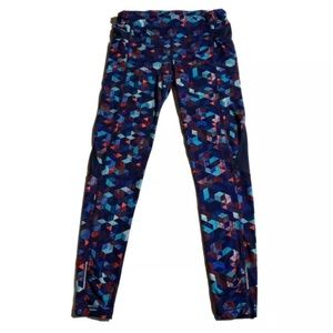 Athleta Be Free Mesh Geometric Triangle Print Full Length Leggings S